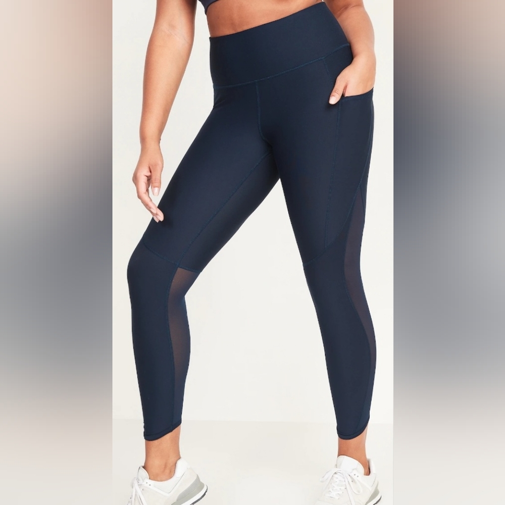 Old Navy Powersoft High Rise Active Leggings Navy size XL Tall